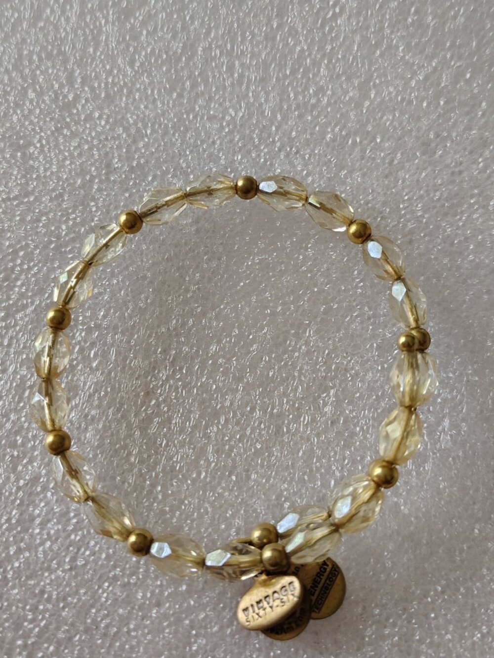 Alex and Ani Vintage Beaded Gold Wrap Bracelet Vintage Expandable Bangle 430